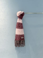 Miumiu Wool Scarf With Fringes Amaranth/Peach - 5