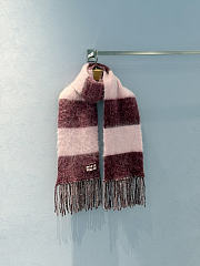 Miumiu Wool Scarf With Fringes Amaranth/Peach - 3