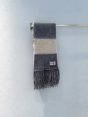 Miumiu Wool Scarf With Fringes Blue/Sky Blue - 1