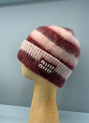 Miumiu Wool Hat With Fringes Amaranth/Peach - 2