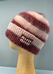 Miumiu Wool Hat With Fringes Amaranth/Peach - 3