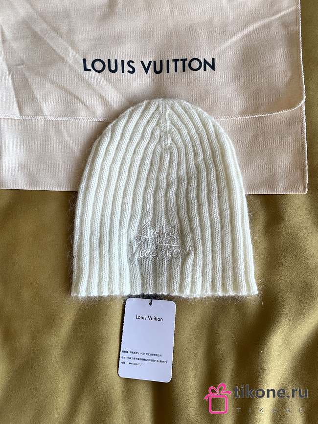 LV Script Beanie S00 White M97803  - 1