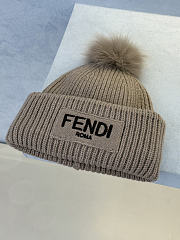 Fendi Hat Wool Beanie Dove Gray - 6