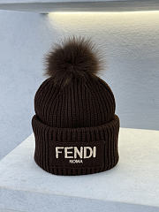 Fendi Hat Wool Beanie Brown - 2
