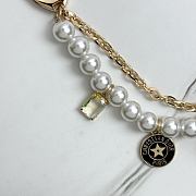 Dior Pearl Chain Bag Charm With CD Bee Pendant In Silver And Gold - 6