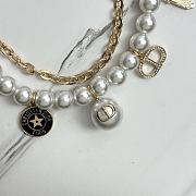 Dior Pearl Chain Bag Charm With CD Bee Pendant In Silver And Gold - 3