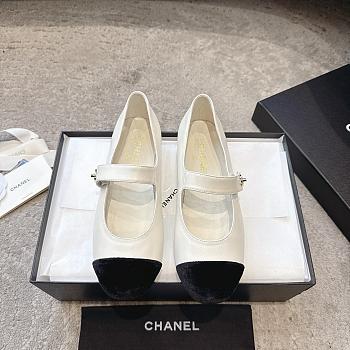 Chanel Mary Janes Lambskin & Velvet White & Black