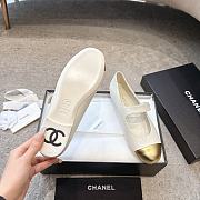 Chanel Mary Janes Lambskin White & Gold - 6