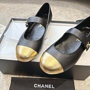 Chanel Mary Janes Lambskin Black & Gold - 6