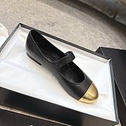 Chanel Mary Janes Lambskin Black & Gold - 5
