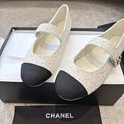 Chanel Mary Janes Tweed & Grosgrain White & Black - 4