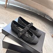 Chanel Mary Janes Tweed & Grosgrain Black - 6