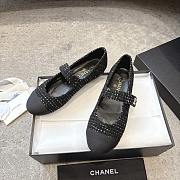 Chanel Mary Janes Tweed & Grosgrain Black - 5