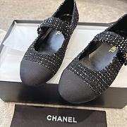 Chanel Mary Janes Tweed & Grosgrain Black - 4