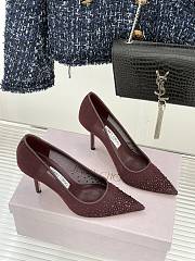 Jimmy Choo Love 85 Deep Merlot Mesh Pumps with Galaxy Crystal - 1