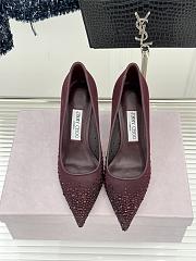 Jimmy Choo Love 85 Deep Merlot Mesh Pumps with Galaxy Crystal - 6