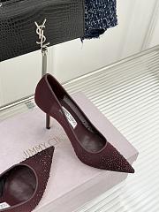 Jimmy Choo Love 85 Deep Merlot Mesh Pumps with Galaxy Crystal - 4
