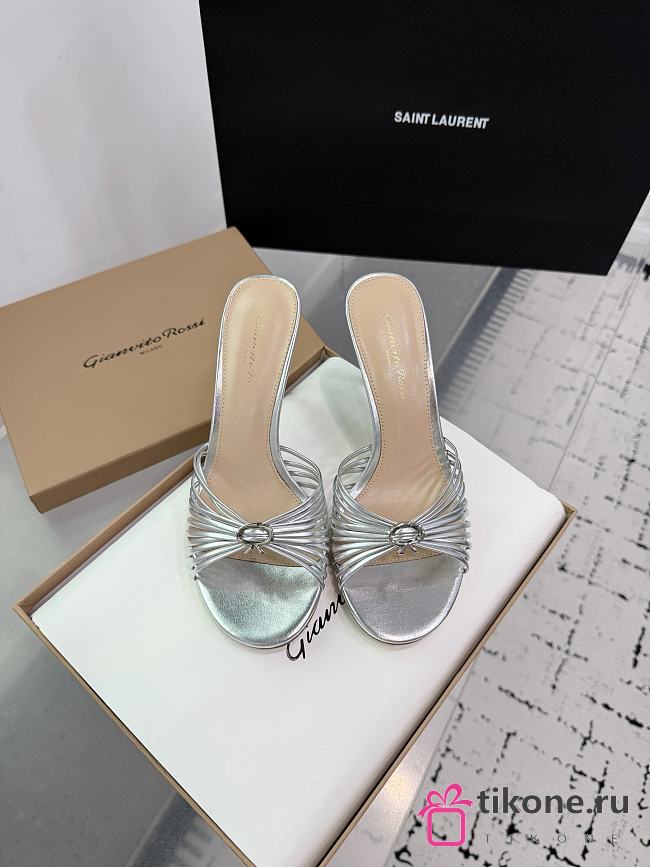 Gianvito Rossi 70 Vyna Sandals Silver - 1