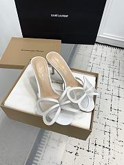 Gianvito Rossi Ilia 75 Mesh Trimmed Sandals White - 5