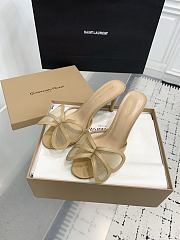 Gianvito Rossi Ilia 75 Mesh Trimmed Sandals Beige - 6