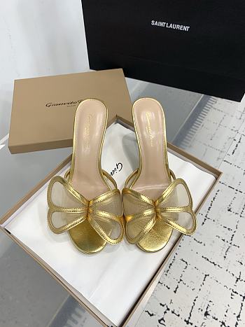 Gianvito Rossi Ilia 75 Mesh Trimmed Sandals Gold