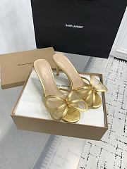 Gianvito Rossi Ilia 75 Mesh Trimmed Sandals Gold - 4