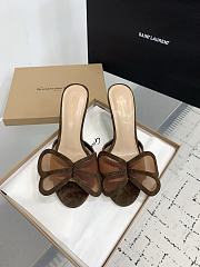 Gianvito Rossi Ilia 75 Mesh Trimmed Suede Sandals Brown - 1