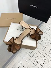 Gianvito Rossi Ilia 75 Mesh Trimmed Suede Sandals Brown - 6