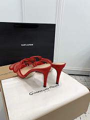 Gianvito Rossi Ilia 75 Mesh Trimmed Suede Sandals Red - 5