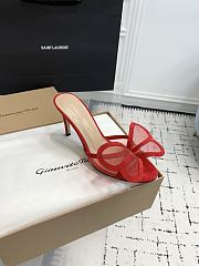 Gianvito Rossi Ilia 75 Mesh Trimmed Suede Sandals Red - 4