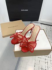 Gianvito Rossi Ilia 75 Mesh Trimmed Suede Sandals Red - 3