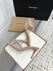 Gianvito Rossi Ilia 75 Mesh Trimmed Suede Sandals Beigee - 4