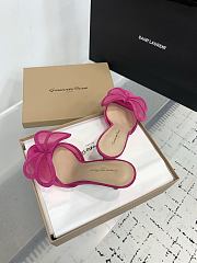 Gianvito Rossi Ilia 75 Mesh Trimmed Suede Sandals Pink - 4
