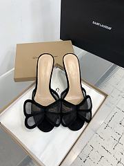 Gianvito Rossi Ilia 75 Mesh Trimmed Suede Sandals Black - 5