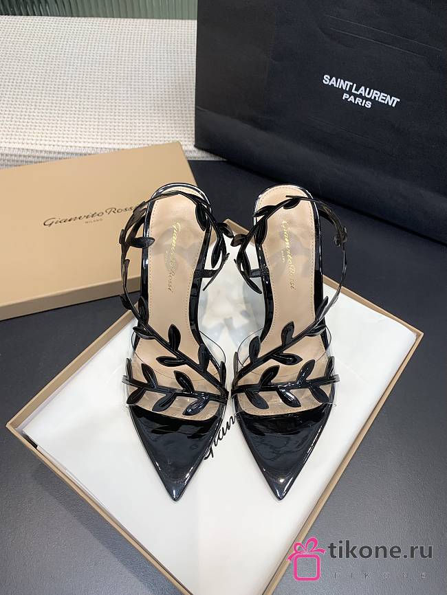 Gianvito Rossi Sandals Flavia Black Shiny Calf 105mm - 1