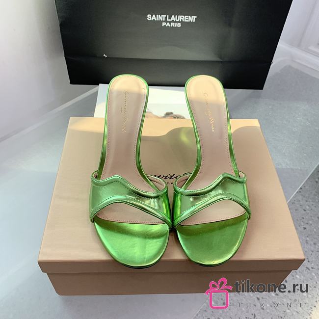 Gianvito Rossi Lucrezia Mule 70 Green Shiny Calf - 1