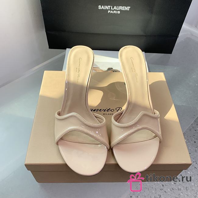 Gianvito Rossi Lucrezia Mule 70 Beige Shiny Calf - 1