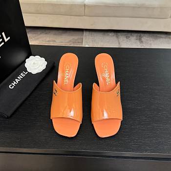Chanel Mules Patent Calfskin Coral 95mm