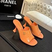 Chanel Mules Patent Calfskin Coral 95mm - 6