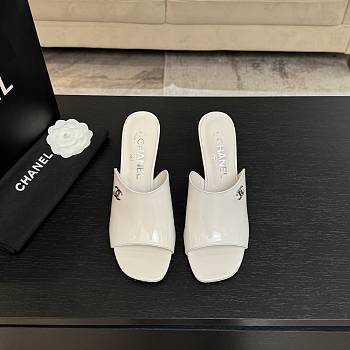 Chanel Mules Patent Calfskin White 95mm