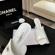 Chanel Mules Patent Calfskin White 95mm - 5