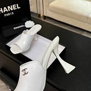 Chanel Mules Patent Calfskin White 95mm - 4
