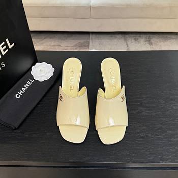 Chanel Mules Patent Calfskin Ivory 95mm