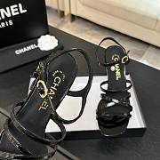 Chanel Sandals Patent Calfskin Black 95mm - 4