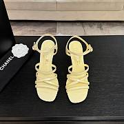 Chanel Sandals Patent Calfskin Light Yellow 95mm - 1