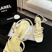 Chanel Sandals Patent Calfskin Light Yellow 95mm - 3