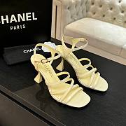Chanel Sandals Patent Calfskin Light Yellow 95mm - 5