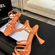 Chanel Sandals Patent Calfskin  Coral 95mm - 4