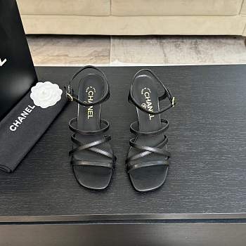 Chanel Sandals Calfskin Black 95mm 