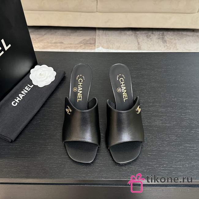 Chanel Mules Calfskin Black 95mm - 1